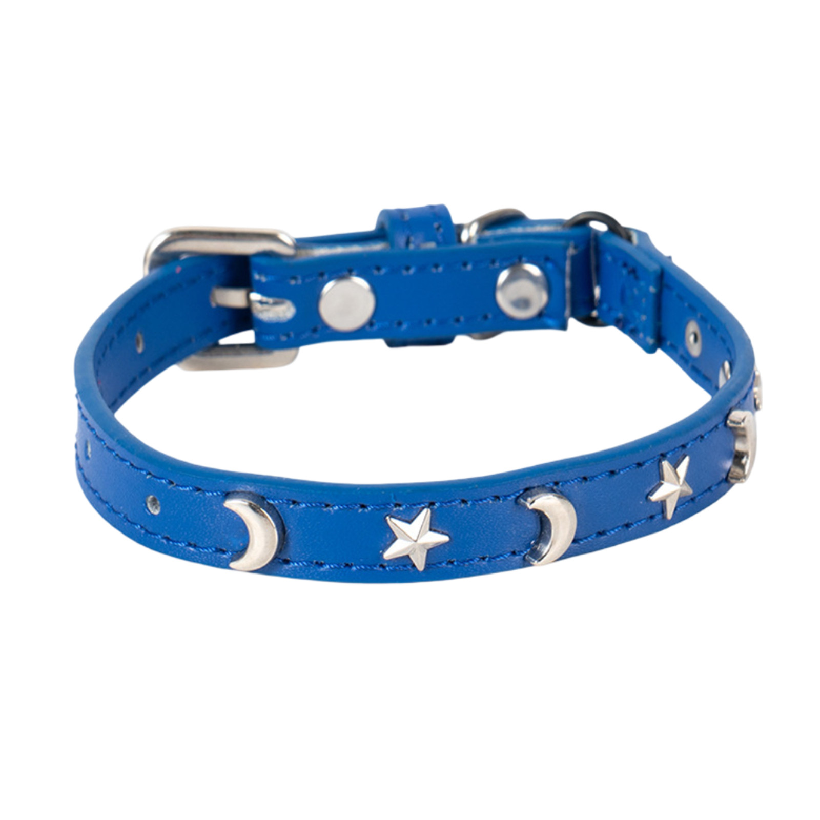 thumbnail image 2 of Collar De Cuero Para Gatos Adecuado Para Gatos Machos Y Hembras Con Banda Elástica, Estrella Y Luna, Collar Con Hebilla Ajustable Adecuado Para Gatos Pequeños Y Gatos Grandes, Tamaño 8-12 Pulgadas, 2 of 2